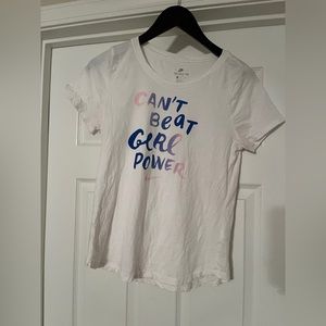 🐠 Nike. The Nike Tee.Youth Girls. Size XL. “Can’t Beat Girl Power”. Short Sleeve